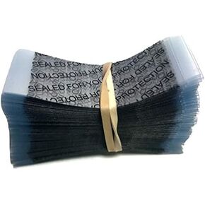 66 x 25 mm PRINTED Black Perforated Shrink Band for Growler Bottles, Pharmaceutical Bottles, Gallon Jugs, Honey Bottles, and More. Fits 1 1/4" to 1 1/2" Diameter - Pack of 250