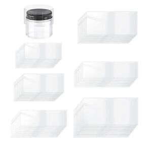 Glarks 900Pcs Clear Heat Shrink Wrap Bands, 6 Sizes Perforated PVC Wrap Bags Multi Sizes Tamper Seal Shrink Bands Heat Shrink Seal Bands Kit for Bottles, Jars, Tubes, Cans and Tins