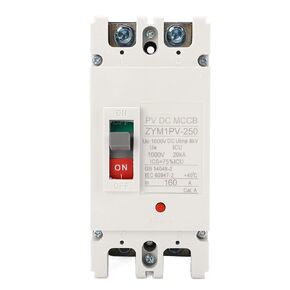 DC Circuit Breaker 2P 1000V 160A Contact Short Circuit Protection Switch Breaking Plastic Shell Silver Alloy Circuit Breaker, 20KA Breaking Capacity