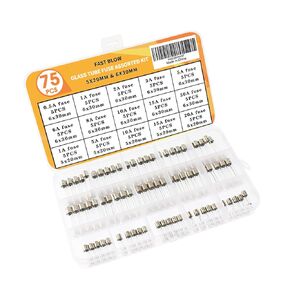 75pc 250V 5x20/6x30mm Quick Blow Glass Tube Fuse Assorted Kit +10pc 5x20/6x30mm Fuse Holder Inline Screw Type with 18 AWG Wire, 5x20, 0.1A 0.2A 0.5A 1A 2A 3A 5A 8A 10A 15A, 6x30, 0.5A 1A 5A 10A 15A