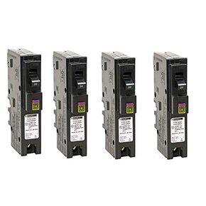 Square D by Schneider Electric HOM120PDFC Homeline Plug-On Neutral 20 Amp Single-Pole Dual Function (CAFCI and GFCI) Circuit Breaker, (Pack of 4)