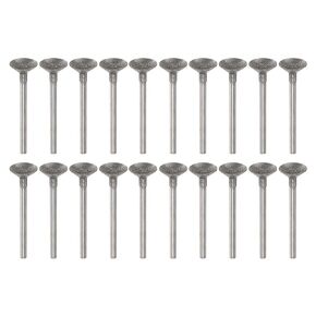 20pcs Diamond Grinding Head 16mm Dia 1/8" Shank Carving Drill Bits Spherical Head Rotary Tool for Grinding, Polishing, Engraving Jade, Jewelry, Stone, Ceramic