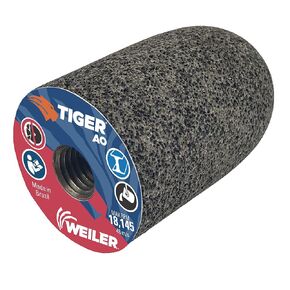 Weiler 68329 TIGER AO TYPE 18R Round Tip Portable Grinding Plug, A24-R, 2" X 3" X 5/8-11, (Pack of 12)
