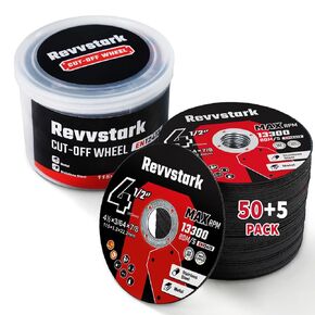 55 Pack Cut Off Wheels Industrial Grade 4 1/2 Cut Off Wheel, Ultra Thin 4-1/2" x 3/64" x 7/8" Cutting Wheel, Metal & Stainless Steel Cutting Discs 4 1/2 for Angle Grinder, 30% Performance Up