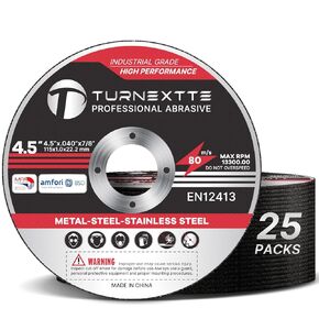 25 Pcs 9 inch Cut Off Wheels for Angle Grinder, 9" Diameter and 5/64" Thickness and 7/8" Inner Arbor Cutting Discs for Angle Grinder, Thin Cut Blades for Metal & Stainless Steel Cutting