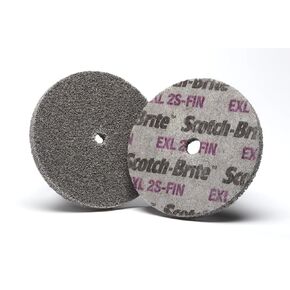 3M Scotch-Brite EXL Unitized Wheel - 2S Fine Grit Silicon Carbide - Metal Deburring, Finishing and Polishing Wheel - 3 in