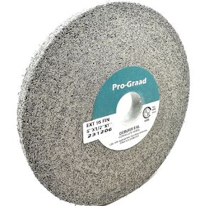 EXT Deburring Wheel -8" x 1" x 3" 9S Fine Grit - Silicon Carbide - Metal Deburring, Finishing and Polishing Wheel – Excels on Titanium, Stainless & Tough Alloys - Convolute - (1 Pack)