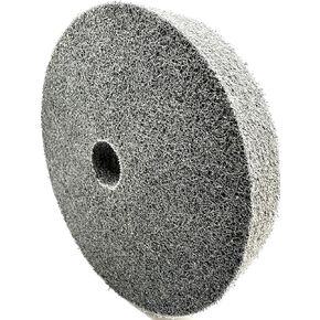 Nylon Fiber Deburring Wheel 8" x 1" x 1-1/4" 7P Hardness 180Grit Silicon Carbide Brushed Polishing Buffing Unitized Wheel for Bench Grinder Buffing Machine with Adapter for 1/2 5/8 3/4 Arbor