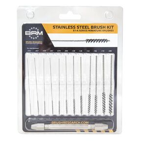 Brush Research 81AKIT Stainless Steel Mini Deburring Brush Kit (Includes .032", 047", 054",.079", 094", 109", 125", 142", 156", 172", 189" and a Pin Vise)