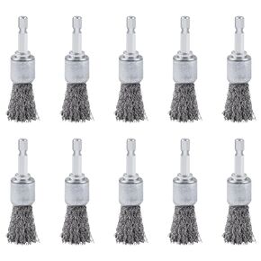 10PCS Wire Brush for Drill, High Carbon Steel Wire Drill Brush Wire Brush, Metal Wire Brush for Drill with 1/4" Hex Shank, Skilled in Handling Metal & Nonmetal Surfaces