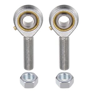 uxcell 2pcs POSB6 Male Rod End Bearing 3/8 Inch Bore and 3/8-24 Right Hand Thread, Self-Lubricating Joint Rod Ends, Includes Jam Nut