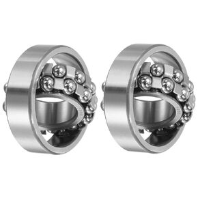 uxcell 1206 Self-Aligning Ball Bearings 30mm Bore 62mm OD 16mm Thickness Double Row Open Type Chrome Steel 2pcs