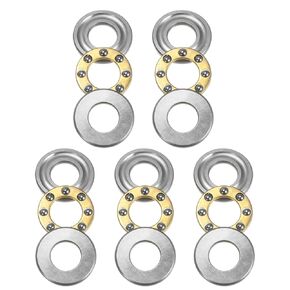 4pcs F5-12M Miniature Thrust Ball Bearings 5mm Bore 12mm OD 4mm Thick Chrome Steel with Washers for Conveyor Systems Machine Tools