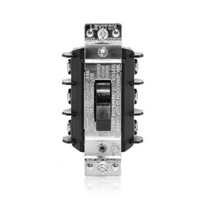 Leviton MS303-DS 30 Amp 600 Volt, Three-Pole, Three Phase AC Motor Starter, Suitable as Motor Disconnect, Toggle, Industrial Grade, Non-Grounding, Black