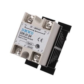 SSR-25DA مرحل الحالة الصلبة DC إلى AC (الإدخال 3-32V DC الإخراج 24-380V AC) مع المشتت الحراري، 25A in Kuwait