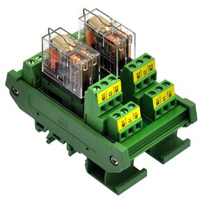 DIN Rail Mount AC/DC Control DPDT 5Amp Pluggable Power Relay Interface Module (AC/DC 5V, 2 Relay)