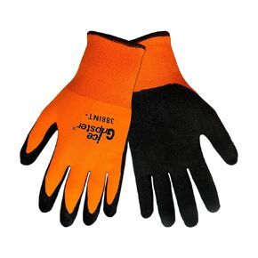 388INT-XL High Visibility Brushed Terrycloth/Nylon Shell, Etched Rubber Dipped Pair, Orange