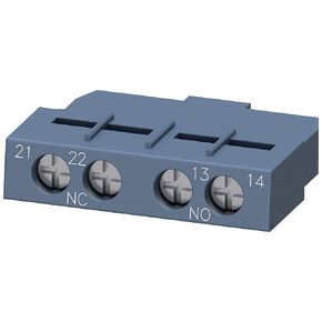 SIEMENS 3RV29011E Auxiliary Contact Block, Front Mount, 1NO+1NC, for Use with 3RV2 Motor Starter Protectors, Screw Terminal