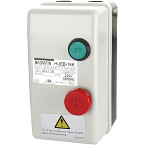 Baomain Magnetic Starter HUEB-16K On Off Switch Enclosed 3 Pole 220V Coil 12.5-18A