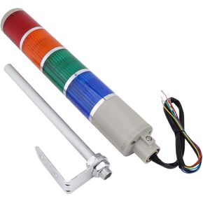 LED Andon Tower Lights, 4 Stack Super Bright Light Station Kit Tower Stacklight Industrial Signal Warning Column Lamp Steady Four Color Three Modes Detachable Complicated Mechanical Equipment