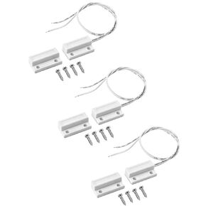 QWORK MC-31 Wired Surface-Mounted NC Magnetic Door Window Contact Sensor Alarm Reed Switch, White, Pack of 20 with 80 Screws