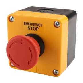 Baomain Red Sign Emergency Stop Switch Push Button Weatherproof Push Button Switch 660V with Box (2PCS)