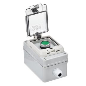 MECCANIXITY IP67 Push Button Box ABS Green Button for Indoor and Outdoor Electrical Communication Fire Equipment