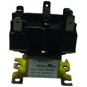 Supco 90342 General Purpose Switching Relay, 208/240 V Coil Voltage, Double Pole Double Throw Contacts