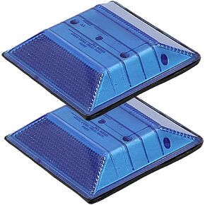 Blue Reflective Road Driveway Marker (2 Pack) - Fire Hydrant Blue Pavement Markers - DOT Peel-N-Stick Blue Reflective Road Marker