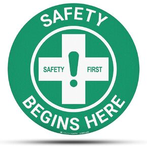 TRADESAFE Eye Wash Station Anti-Slip Floor Sticker - Emergency Eyewash Station Sign, Peel and Stick Adhesive Vinyl Sign, ANSI-Compliant, 17" Diameter Round Sticker
