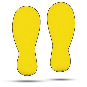 TRADESAFE Footprint Cutouts Anti-Slip Floor Stickers - 10 Pairs Foot Placement Stickers, Peel and Stick Adhesive Vinyl Foot Print Decals, ANSI-Compliant, 10 Inches Size