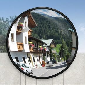 Unbreakable Convex Mirror 18 inch Safety Mirror - Lightweight PC Traffic Mirror with Vision up to 25ft - Outdoor Driveway Mirror, Security Mirror for Business Indoor