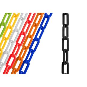 US Weight (Made in USA) 2" x 10' White Plastic Safety Chain ft. SunShield UV Resistant Technology