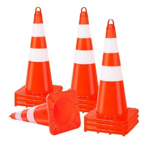 Traffic Safety Cone 28 Inches, with Reflex Collars of Parking Lots, Lane Road Traffic Control Construction Driving Safety Cone 8 Pack
