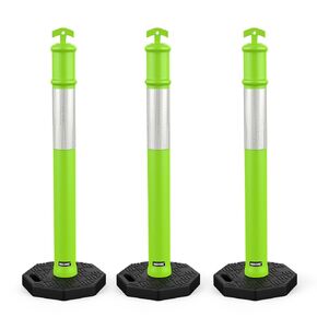 BATTIFE Delineator Post with Base 45", Orange Traffic Delineator Cones with Reflective Collar for Driving Practice, Construction Work (6 Pack)