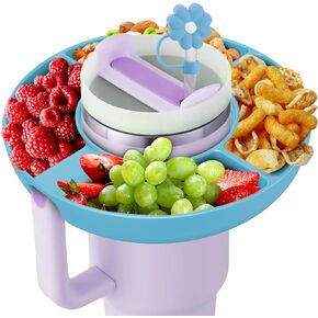 Stanley Cup 30 oz Snack Bowl with Handle, Compatible with Stanley Cup 30 oz Snack Bowl with Handle, Reusable Snack Bowl, Stanley Accessories, Silicone (Blue Snack Bowl)