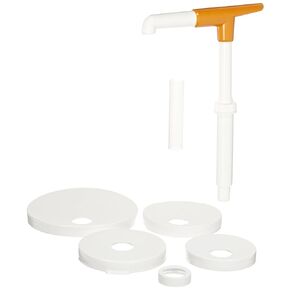 San Jamar Plastic Sauce Mega Pump and Pump Kit, 6 Pieces, White, 12 x 12 x 6 inches; 7.05 Ounces