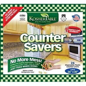 Extra Large Disposable Counter Liners Pack of 18 Plastic Kitchen Counter Covers for Easy Cleanup After Food Prep- Foldable, Versatile Kitchen Countertop Protectors- Top Time Savers