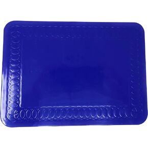 Mars Wellness Rectangular Non Slip Silicone Mat - Anti Slip Large Table Coaster Pad - 9.8" X 7" - Eating Aids, Baking, Crafts, Table, Counter or Any Surface - Blue