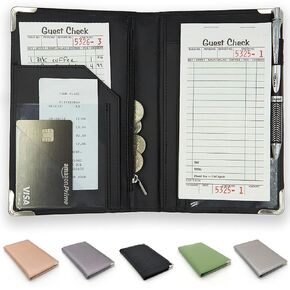Professional Server Book for Waitress, Dual Core Deluxe Server Book Organizer for a Sturdy Surface, Metal Corners, Server Book - Waitress Book Organizer - Server Books for Waitress