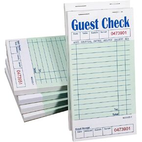 Batrical Guest Checks Server Note Pads 300 Sheets Waitress Notepad for Restaurants (6 Books) 3.5" x 6.75" Per Ticket Book