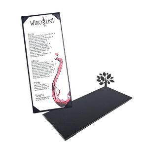 3 Packs Leather Menu Holder Menu Covers for 4.25 x 11 inch Menus Leather menu Cover Holder 4.25x 11 inch 3 Views Menus for Restaurant Coffee Bar Hotel