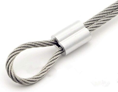 Accessbuy 1/8" Wire Rope Sleeve,Aluminum Gritted Crimping Sleeve,Aluminum Crimping Loop Sleeve,Cable Crimp Ferrules for 1/8" Diameter Wire Rope and Cable Line 100 Pieces in Kuwait