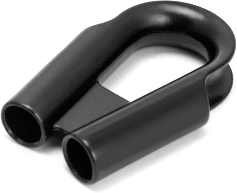 2 Pack Stainless Steel Wire Rope Tube Thimble Cable Thimbles with Gusset (Black, 3/8 inch) in Saudi Arabia
