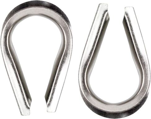 M2 304 Stainless Steel 1/16 Inch - 3/32 Inch Diameter Wire Rope Cable Thimbles Rigging, 50 Pieces in Saudi Arabia