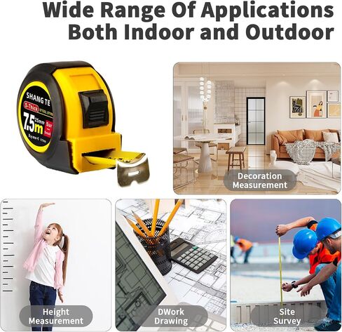 Steel Measuring Tape, Tape Measure 16 ft, Measuring Tape Retractable, 16-Foot Basics Self-Locking Measurement Tape, Self Lock Auto Lock Tape Rule Imperial/Metric Tape Measure for Body Measurements in Saudi Arabia