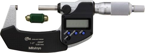 Mitutoyo 293-340-30 Digital Micrometer, Inch/Metric, Ratchet Stop, 0-1" (0-25.4mm) Range, 0.00005" (0.001mm) Resolution, +/-0.00005" Accuracy, Meets IP65 Specifications in Saudi Arabia