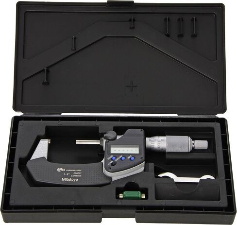 Mitutoyo 293-340-30 Digital Micrometer, Inch/Metric, Ratchet Stop, 0-1" (0-25.4mm) Range, 0.00005" (0.001mm) Resolution, +/-0.00005" Accuracy, Meets IP65 Specifications in Saudi Arabia