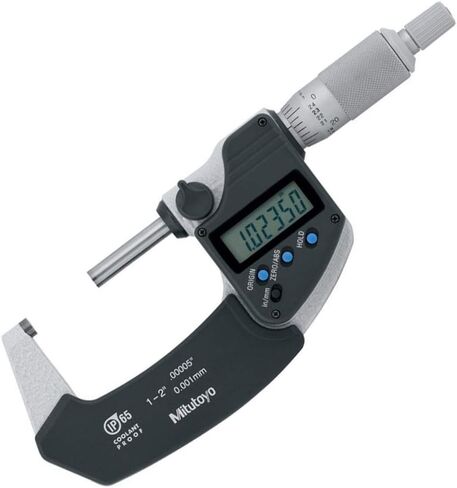 Mitutoyo 293-340-30 Digital Micrometer, Inch/Metric, Ratchet Stop, 0-1" (0-25.4mm) Range, 0.00005" (0.001mm) Resolution, +/-0.00005" Accuracy, Meets IP65 Specifications in Saudi Arabia