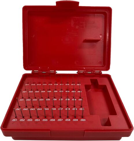 Precision Pin Gage Set for Measurement, 0.011'' to 0.060'', Minus Tolerance, with Storage Case, for Caliper and Hole Size Check in PCB, CNC Machining, Durable and Accurate (50PCS(0.011-0.060")) in Saudi Arabia